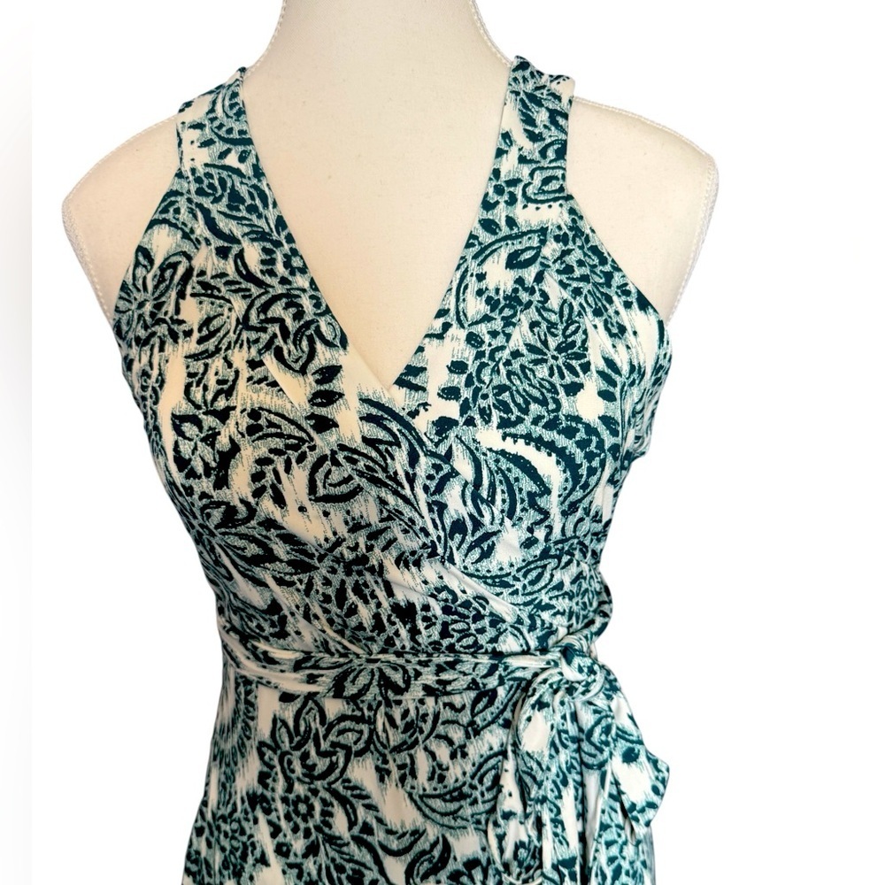 Ricki’s Wrap Dress, NWTS, green/white, midi, floral, size